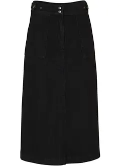 Gonna di jeans svasata con tasche applicate, bonprix