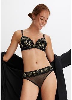 Reggiseno con coppe preformate e ricami in Lurex, BODYFLIRT