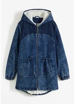 Parka in jeans con fodera effetto peluche, bonprix