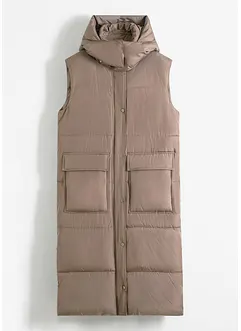 Gilet trapuntato imbottito in poliestere riciclato con cappuccio staccabile, bonprix