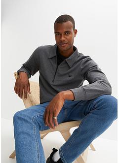 Felpa con colletto polo e poliestere riciclato, bpc bonprix collection