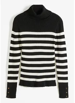 Maglione a collo alto a righe, bonprix