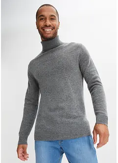 Maglione in lana Premium con Good Cashmere Standard® e collo alto, bonprix