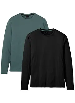 Maglia a maniche lunghe con taglio comfort (pacco da 2), bonprix