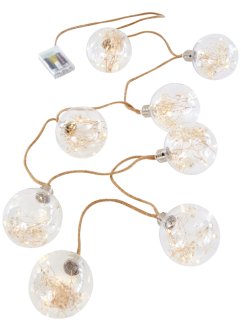 Catena luminosa LED con 8 sfere e fiori secchi, bpc living bonprix collection