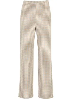 Pantaloni elasticizzati pied-de-poule, wide leg, bonprix