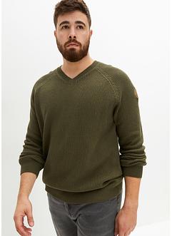 Maglione con scollo a V e cotone riciclato, John Baner JEANSWEAR