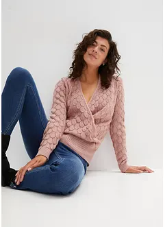 Maglione traforato con effetto a portafoglio, bonprix