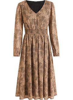 Abito in chiffon con inserto smock, BODYFLIRT