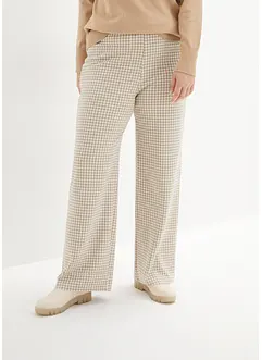 Pantaloni elasticizzati pied-de-poule, wide leg, bonprix