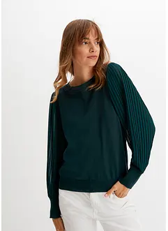 Maglione con maniche plissettate, bonprix