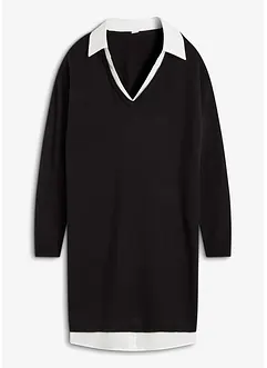 Abito in maglia con inserto di camicia, bonprix