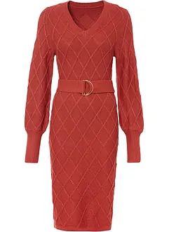 Abito di maglia con cintura, bonprix