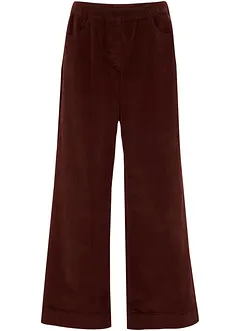 Pantaloni larghi in velluto a coste elasticizzato, vita alta, bonprix