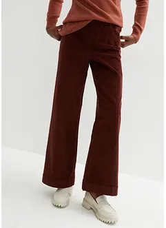 Pantaloni larghi in velluto a coste elasticizzato, vita alta, bonprix