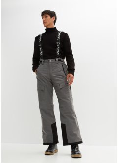 Pantaloni funzionali termici con ghetta paraneve e bretelle staccabili regular fit, straight, bpc bonprix collection