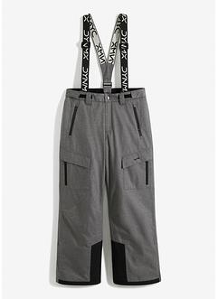 Pantaloni funzionali termici con ghetta paraneve e bretelle staccabili regular fit, straight, bpc bonprix collection
