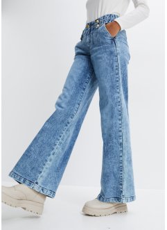 Jeans wide leg con bottoni decorativi, RAINBOW