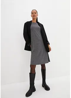 Abito in punto di Roma con fantasia jacquard in misto viscosa, bonprix
