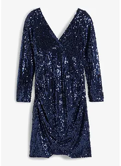 Abito con paillettes e arricciature, bonprix