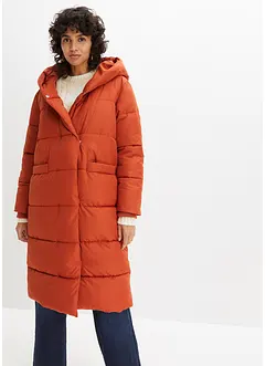 Giubbotto imbottito oversize con cappuccio, in poliestere riciclato, bonprix