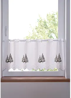 Tenda a vetro con alberi di Natale ricamati, bonprix