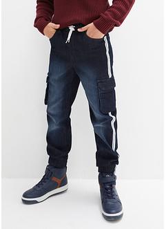 Jeans termici con elastico in vita e fascia laterale, tapered fit, John Baner JEANSWEAR