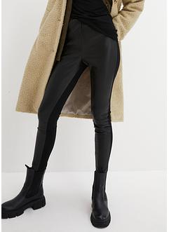 Leggings con inserto in similpelle, bpc bonprix collection
