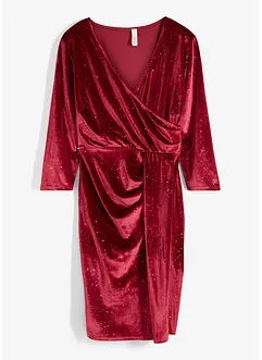 Abito corto in velluto morbido glitterato, bonprix
