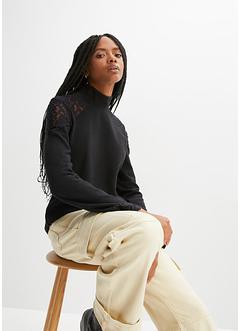 Maglia a maniche lunghe a coste con pizzo, RAINBOW