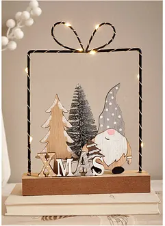 Soprammobile LED natalizio con elfo e abeti, bonprix