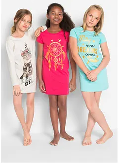 Camicia da notte con cotone morbido (pacco da 3), bonprix