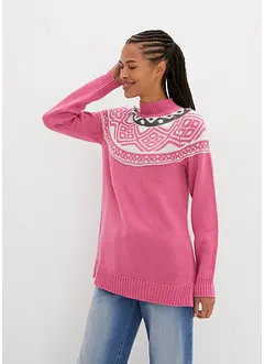 Maglione norvegese con spacchi ai lati, bonprix