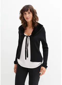 Cardigan con ecopelliccia, bonprix