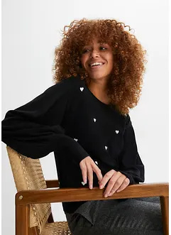 Maglione in filato fine di misto viscosa, bonprix