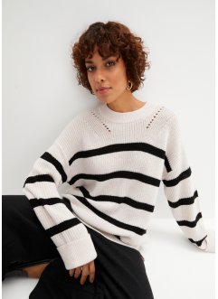 Maglione in lana con vestibilità ampia, bonprix PREMIUM