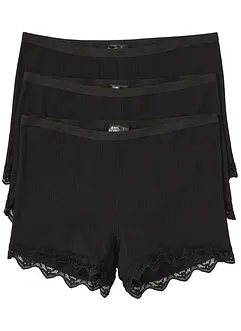 Boxer aderenti in leggero cotone con pizzo (pacco da 3), bonprix