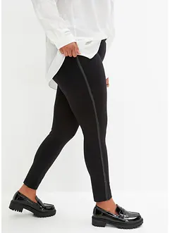 Leggings in punto di Roma con inserti in similpelle, bonprix