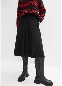 Gonna midi oltre il ginocchio in misto viscosa, bonprix