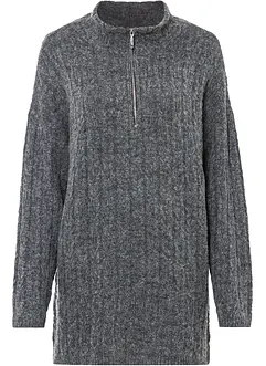 Maglione lungo a trecce, bonprix