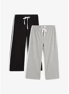 Pantaloni capri in cotone elasticizzato (pacco da 2), bonprix