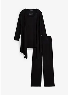 Top, giacca, pantaloni (set 3 pezzi) con viscosa, bonprix