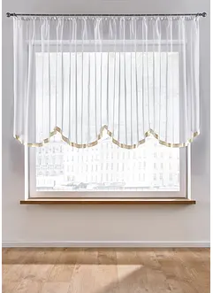 Tendina corta con fascia di satin e poliestere riciclato, bonprix