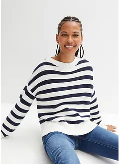 Maglione boxy in maglia traforata di cotone, bonprix