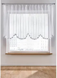 Tendina corta con fascia di satin e poliestere riciclato, bonprix