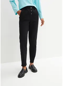 Pantaloni a vita alta in twill con comodo elastico in vita, bonprix