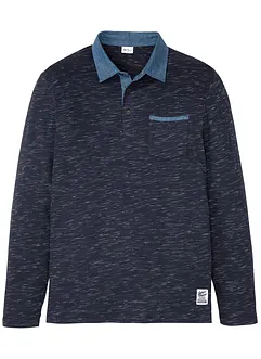 Polo a maniche lunghe con colletto in tessuto, bonprix