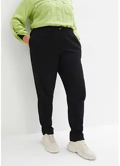 Pantaloni chino elasticizzati con cinta comoda e risvolto, bonprix