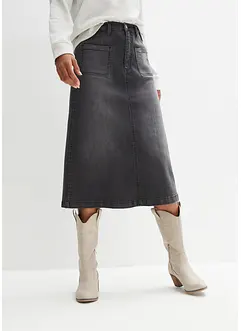 Gonna midi di jeans elasticizzata, bonprix