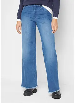 Jeans wide leg, a vita alta, bonprix